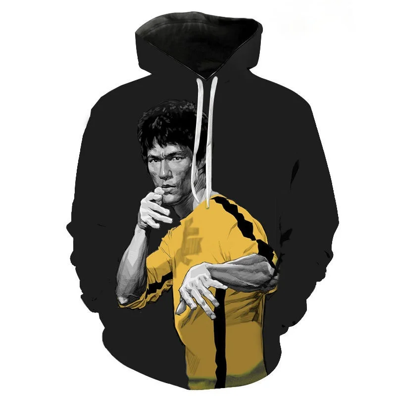 

New Fashion Sweatshirts Men Women Bruce Lee Hoodies 3D Printed Hoodie Casual Long Sleeve Streetwear