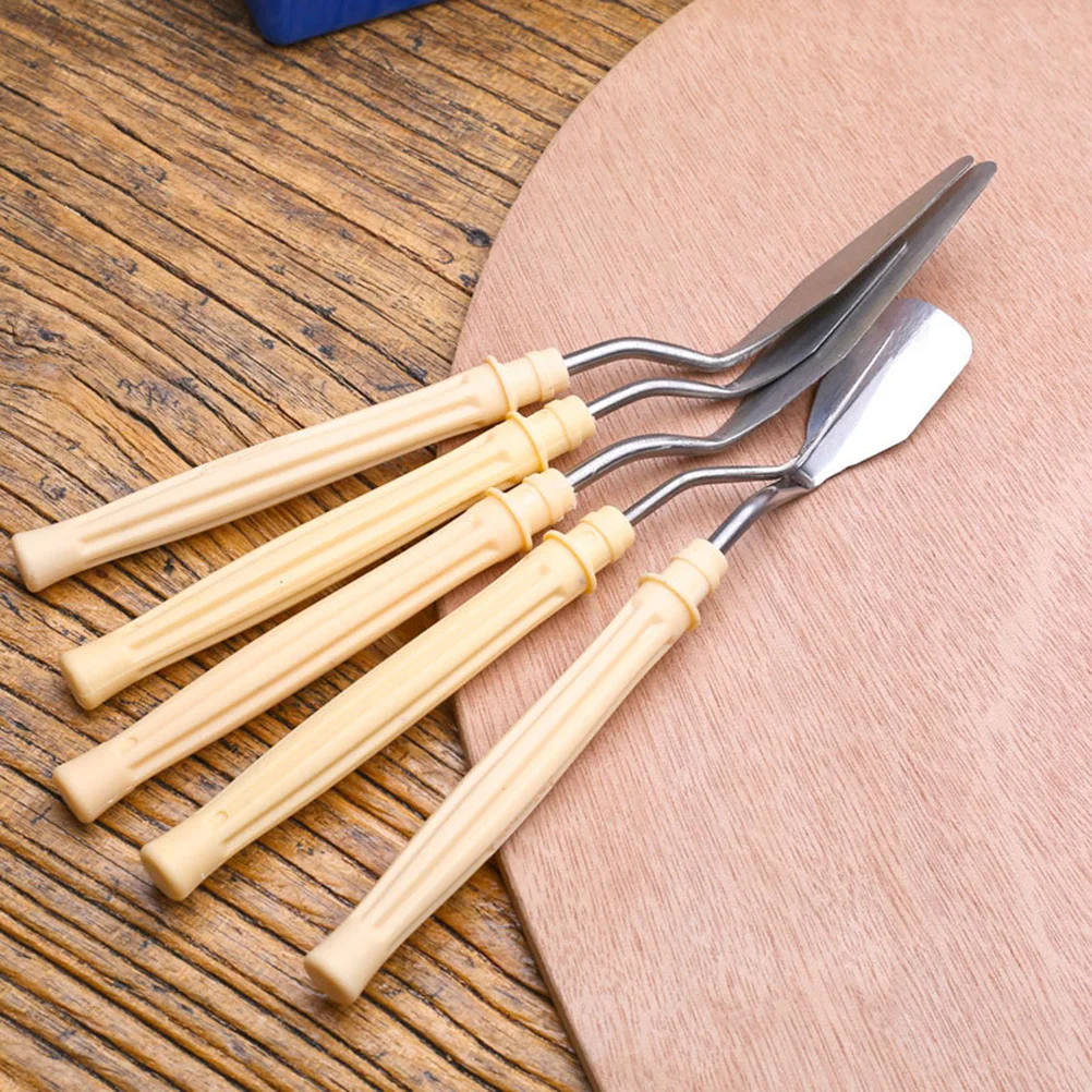 

Painting Oil Scraper Tools Spatula Tool Mixing Color Supplies Stainless Steel Pallet Artists Accessories Handle Up Set Digging