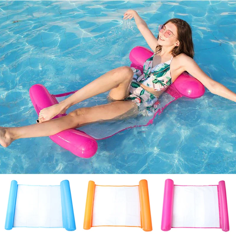 

2022 Summer Inflatable Foldable Floating Row Swimming Pool Water Hammock Air Mattresses Bed Beach Pool Toy Water Lounge Chair