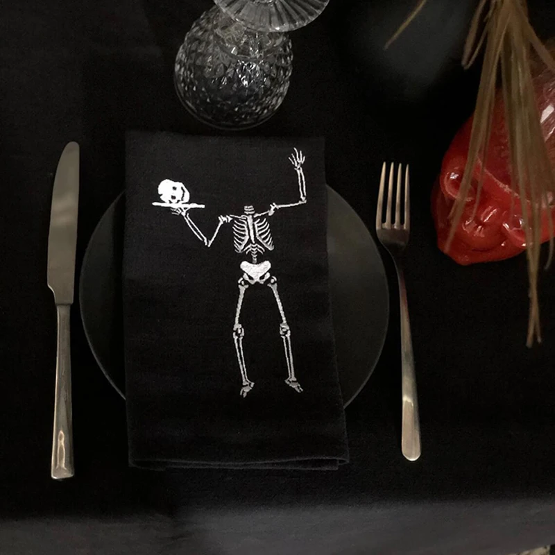 

2 шт., декоративные салфетки со скелетом