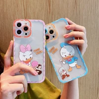 cute cartoon disney donald duck phone cases for iphone 13 12 11 pro max xr xs max x 78plus lady girl shockproof soft shell gift