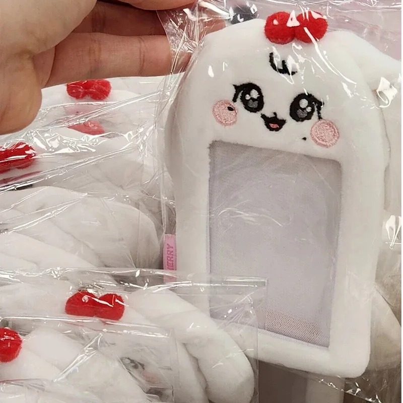 Фото Новый Kpop MINIVE POP UP STORE Wonyoung Gaeul Yujin брелок с милым мультяшным плюшевым держателем для удостоверений личности плюшевый чехол для фотокарточек брелки №3