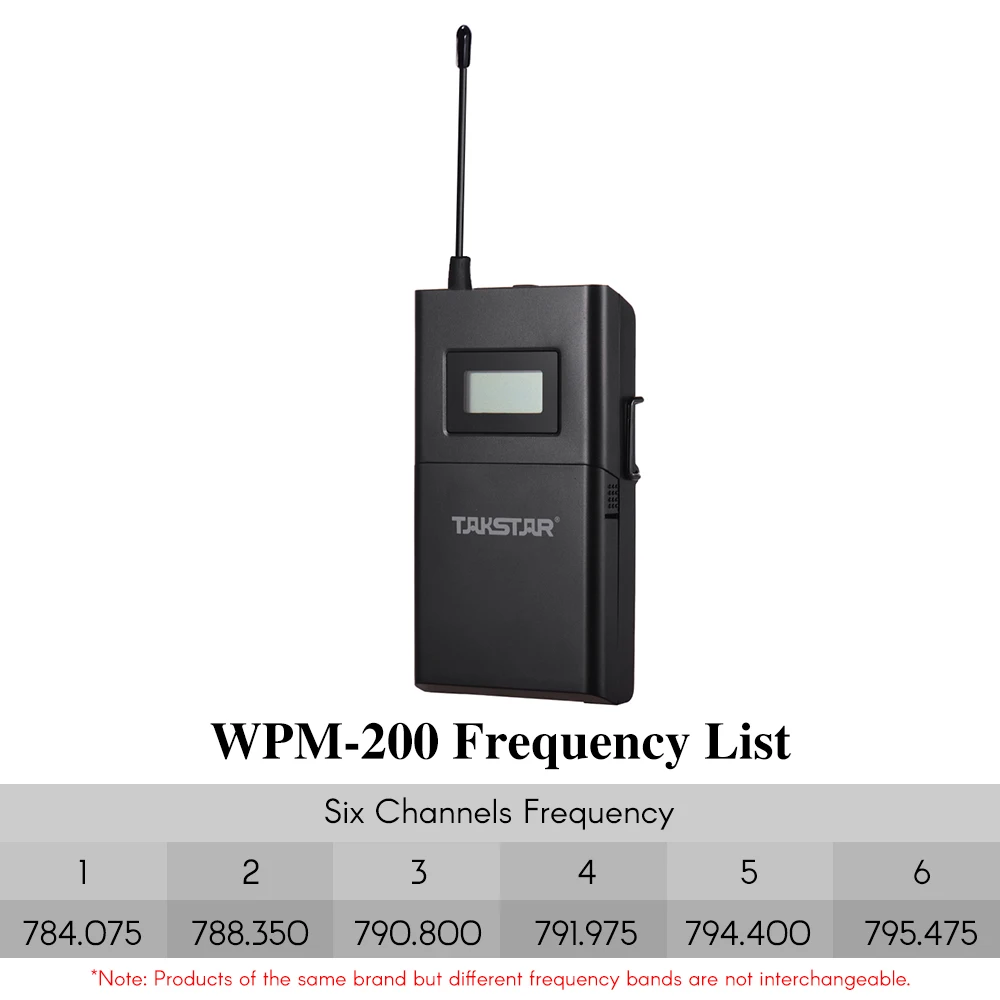 Беспроводная система мониторинга Takstar WPM-200/200R UHF дальность передачи 50 м стерео