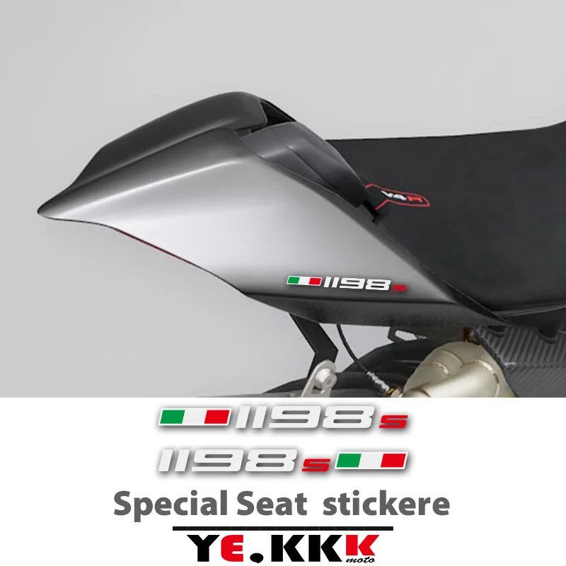 

2 Stickers For DUCATI Monster Seat Unit 1198 SP EVO Panigale S Flag Tricolor Sticker Decal Customization