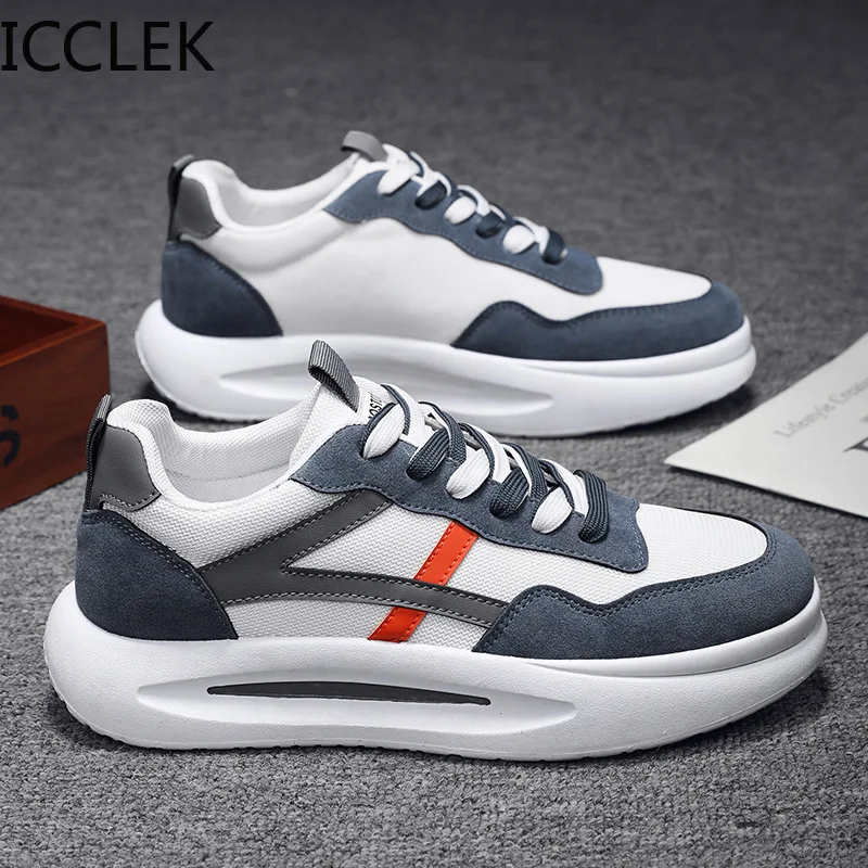 

2022 Spring New Men's Shoes Thick-soled Dad Sneakers Striped Breathable Mesh Shoes Men's Vulcanize Shoes Zapatillas De Deporte