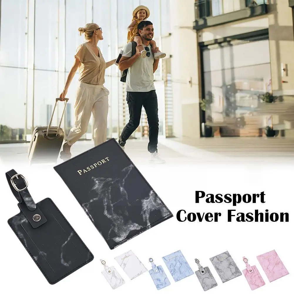 

Marble Passport Cover PU Leather Travel Passport Holder Wallet Label ID Document Business Luggage Tag Ticket Cards Credit D5A1