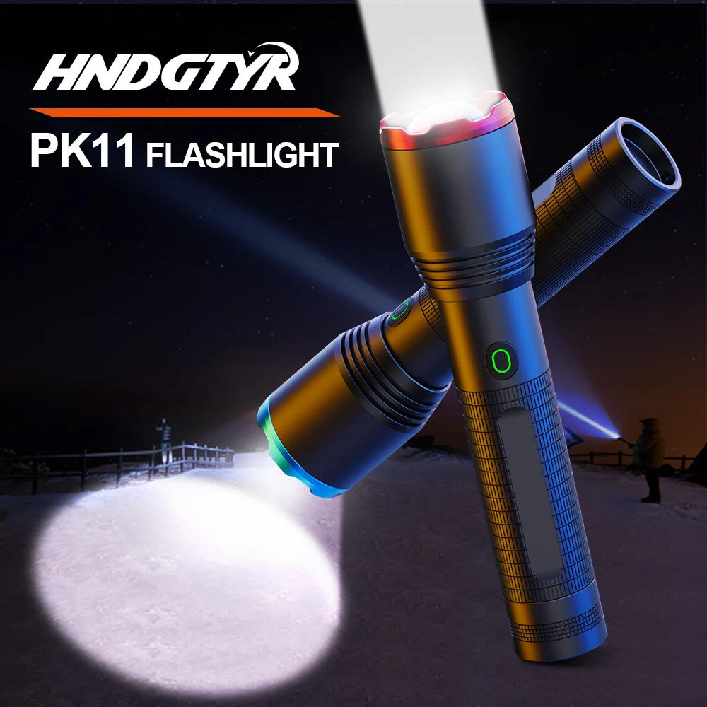 

Мощная вссветильник шка HNDGTYR PK11, сисветильник, перезаряжаемая батарея 21700 18650, Type-C, светодиодный фонарь для охоты, 2000 люмен