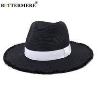 buttermere panama hat men women summer beach wide brim straw sombrero rough brimmed jazz straw hat sombrero vintage trilby