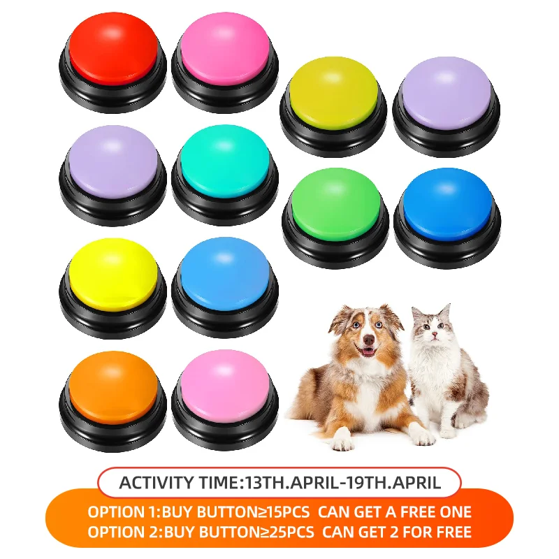 

Voice Recording Button Pet Toys Dog Buttons for Communication Pet Training Buzzer Recordable Talking Button Intelligence Toy