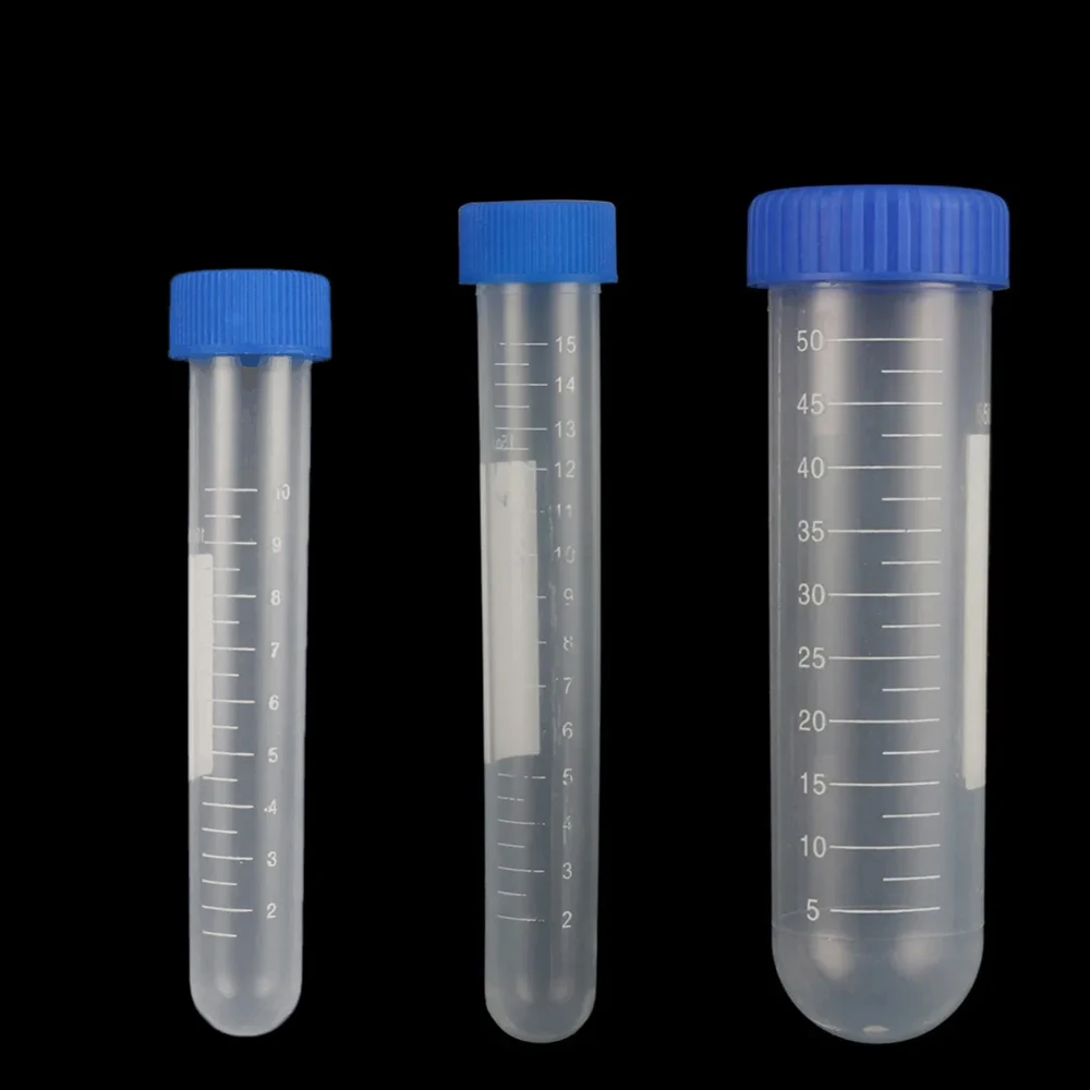 

10 шт. пробирка для центрифуги с завинчивающейся крышкой и круглым дном 10/15/50 мл, пластиковый флакон для реагента, лабораторный анализ, пробирка, контейнер для образцов