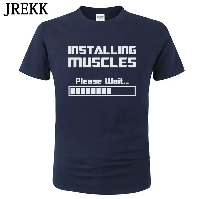 

NEW IN Muscles Please Wait Loading Bar Funny Print T Shirt Men Women Clothes 2020 Summer Cotton Short Sleeve Cool Tees C47