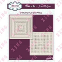 2022 newest stencils squares set of 2 diy layering stencil painting scrapbook coloring embossing album decorative craft template