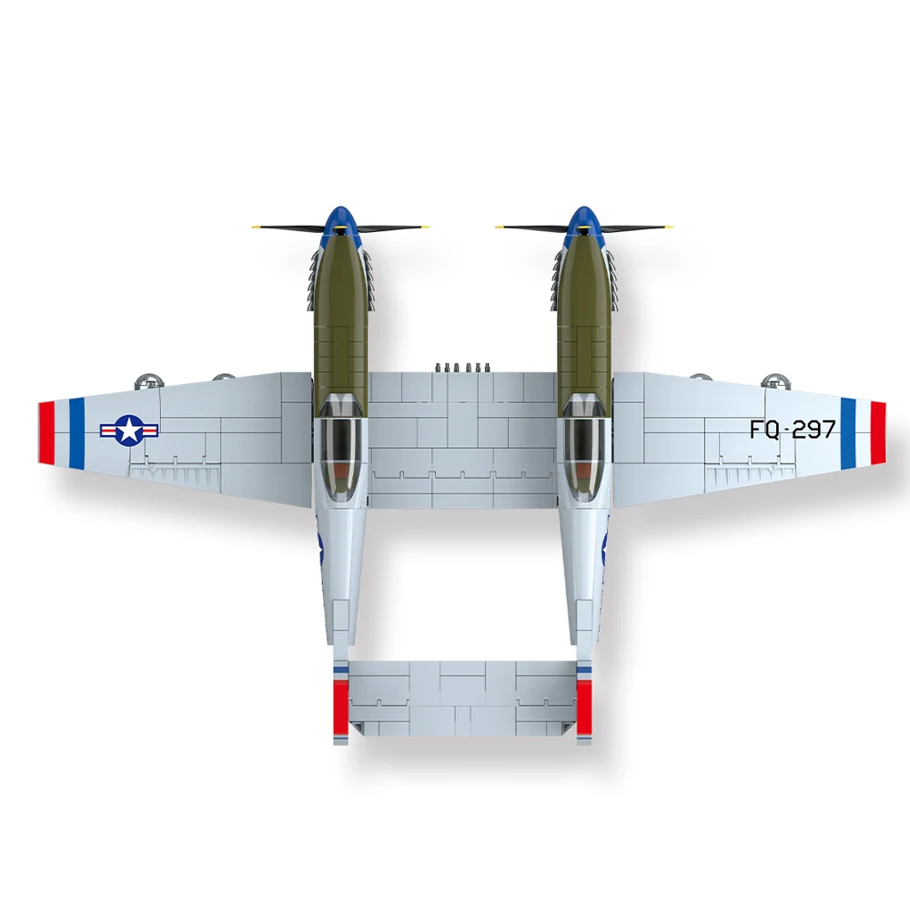 Фото Горячие военные строительные блоки F-82 Twin Mustang, самолетные блоки, оружие ВВС США, двухместный истребитель, модель самолета WW2, кирпичи №4