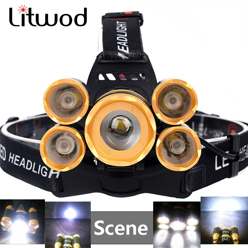 

3/ 5 Led T6 Rechargeable zoom led headlamp Fishing headlight Torch Hunting head lamp Camping Headlamp Flashlight head light