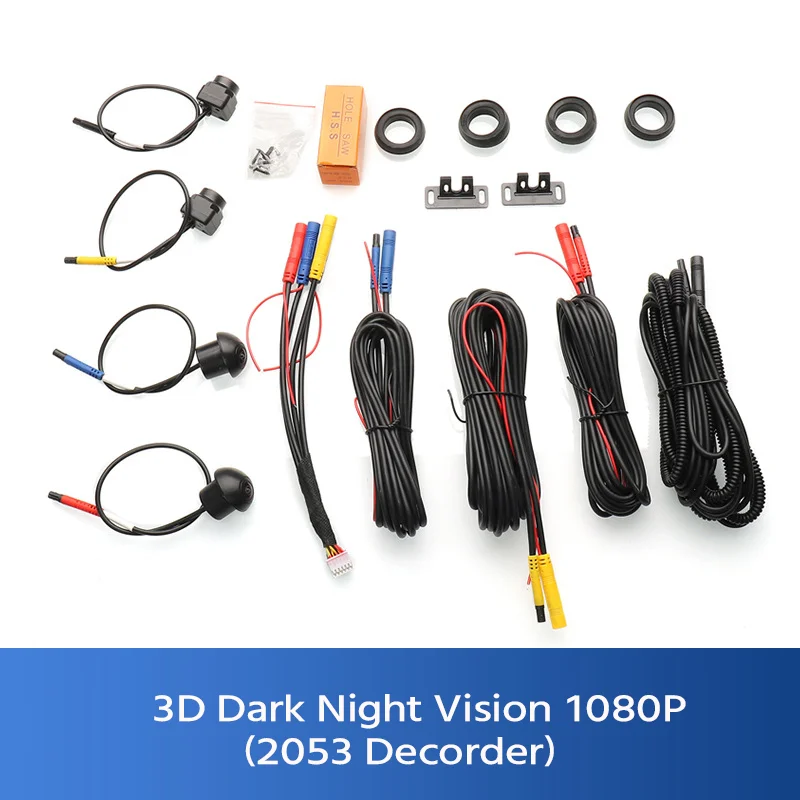 

360 ° Панорамная камера 3D 1080P с объемным обзором спереди + сзади + справа + левая комплекты камер заднего вида для Android радио ночного видения