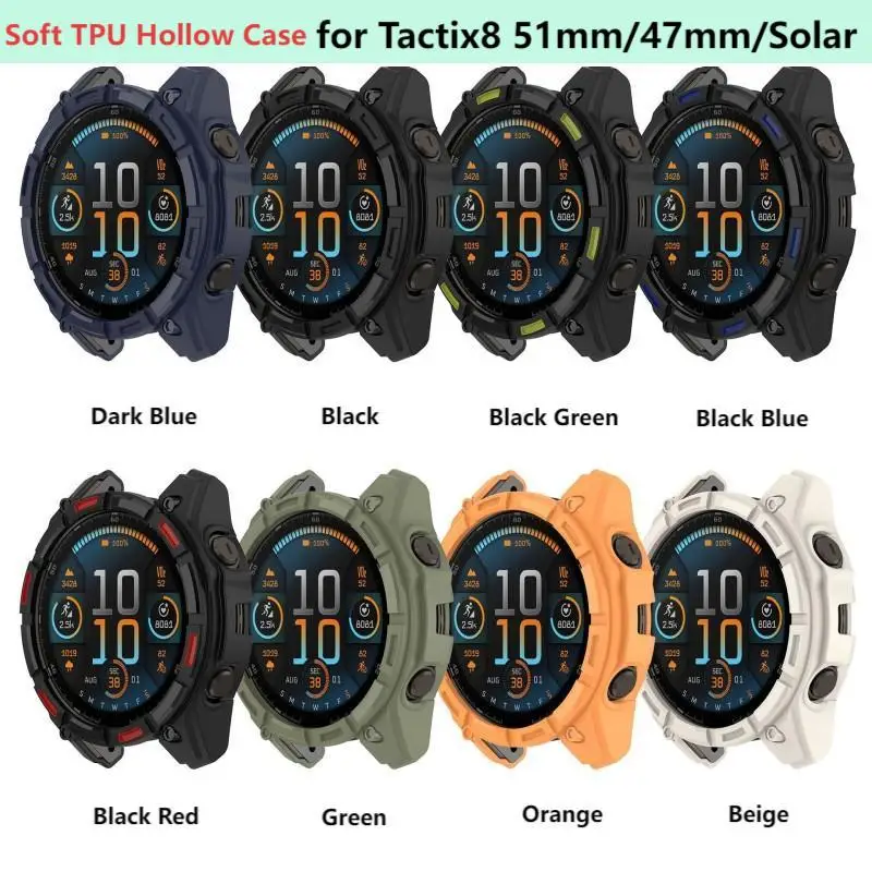 Фото Мягкий чехол из ТПУ для Garmin Tactix 8, 51 мм, 47 мм, сменный браслет SmartBand для Garmin Tactix8, 51 мм, защитная крышка от солнечной батареи №1