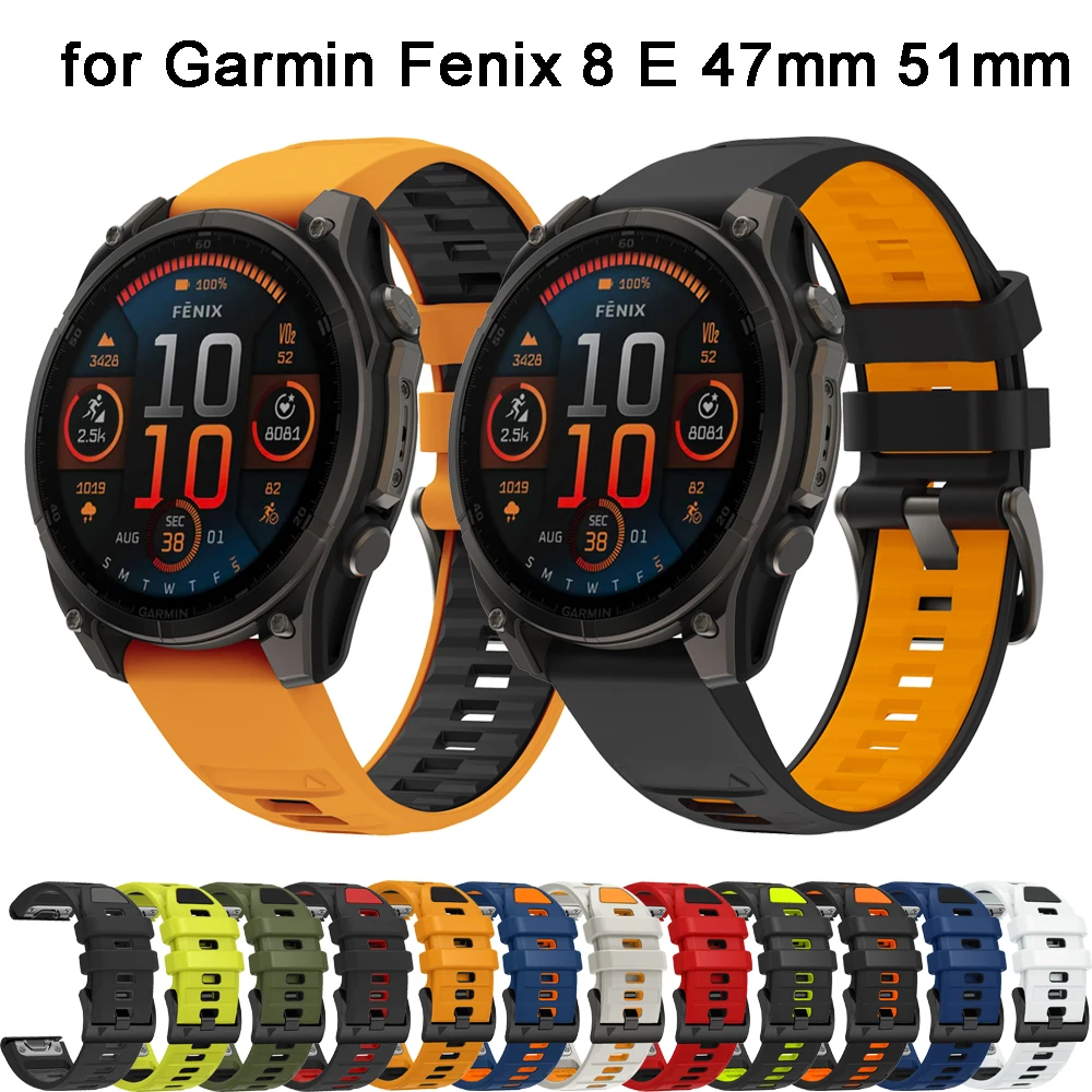 Часы 26/22 мм для Garmin Official Fenix 8 7X 7 6 E Enduro/3/2 Epix Pro силиконовый браслет Easyfit ремешок на