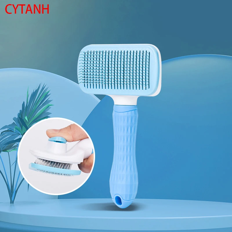 

Cat Comb Dog Brush Pet Grooming Hair Remover Slicker Needle Comb Removes Tangled Self Cleaning Pet Supplies Accessories