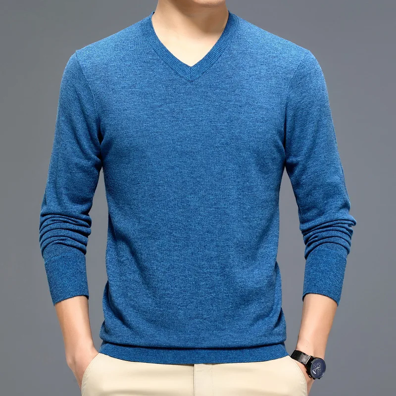

sweater men 2023 new large-size V neck knitted sweaters NJ1DM73-181