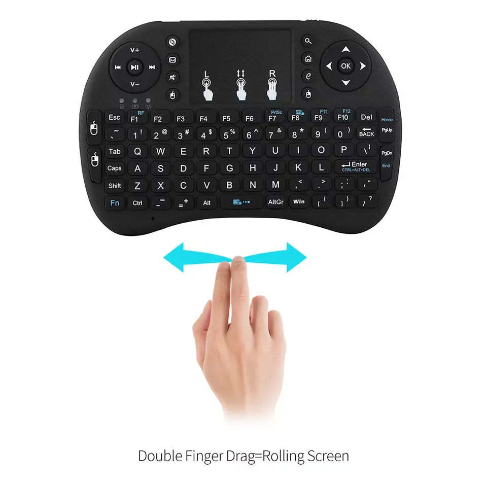 

Hot Sales i8 Russian English Version 2.4GHz Wireless Keyboard Air Mouse With Touchpad Handheld Work With Android TV BOX Mini PC