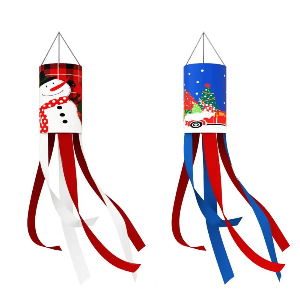 

Windpipe Flag Colorful Long Attractive Festival Christmas Wind Flag Party Decoration Hanging Windsock Home Use