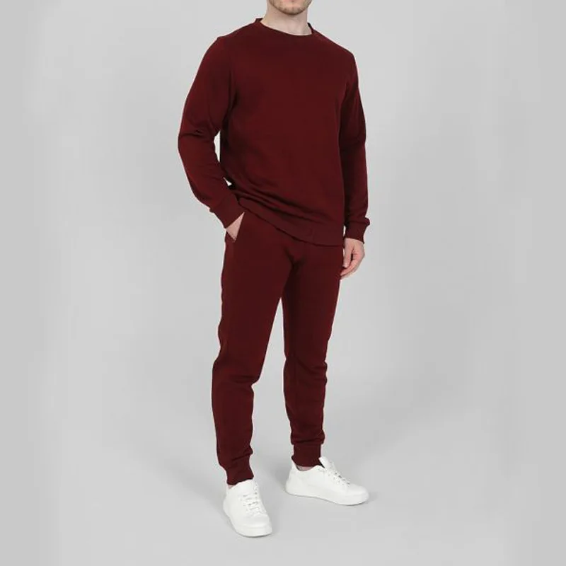 

Men's Round Neck Sweater + Sports Pants 2-Piece Sportswear Suit Spring and Autumn Hooded Men's Pullover Hooded Sweater Set