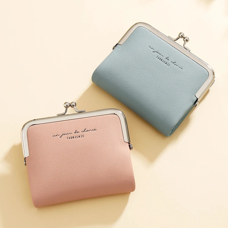 

Fashion Solid Color Short Clutch Small Wallets PU Leather Women Coin Purses Ladies Simple Mini Card Holder Travel Wallets Female