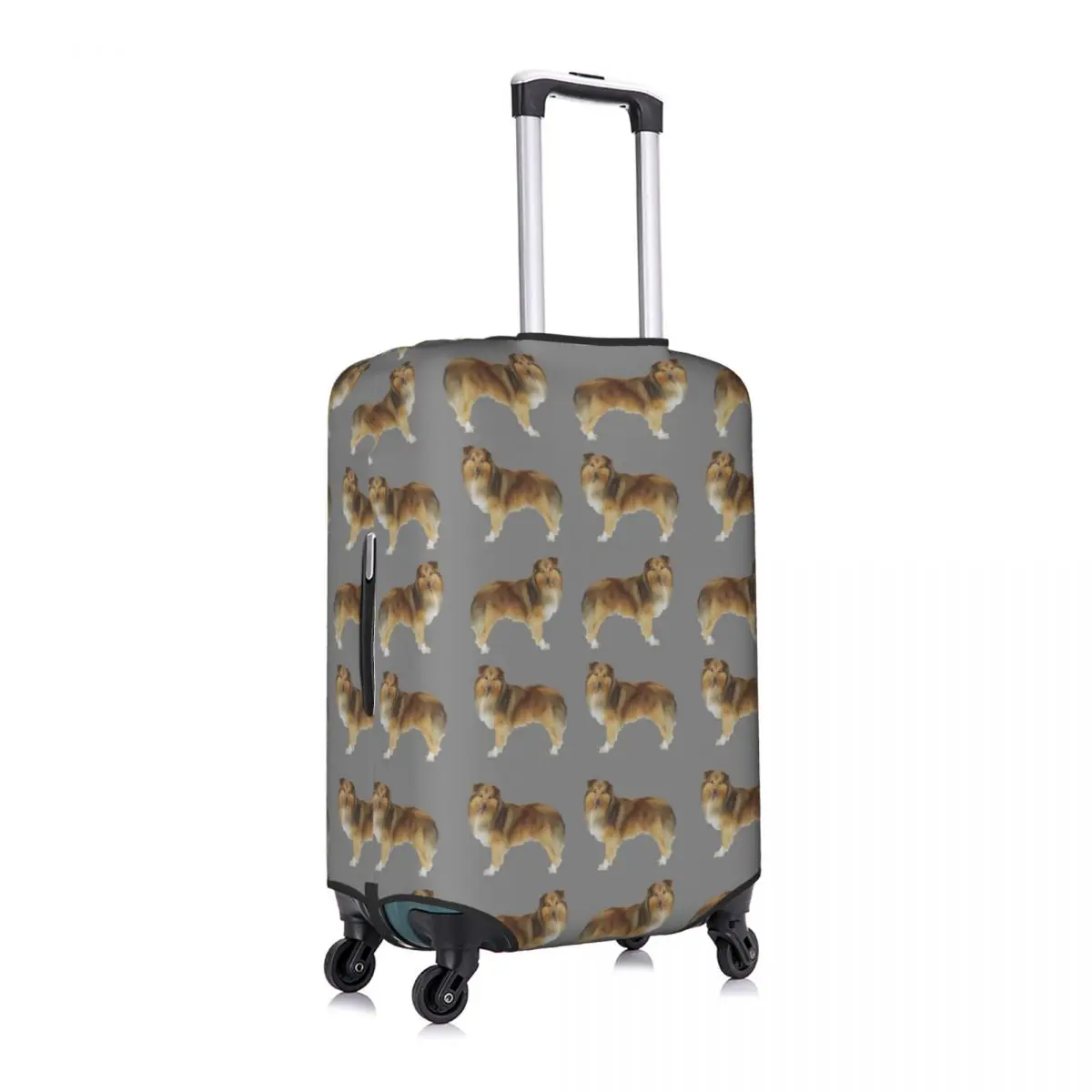 

Scotland Shepherd Dog Luggage Cover Spandex Suitcase Protector Fits 19-21 Inch