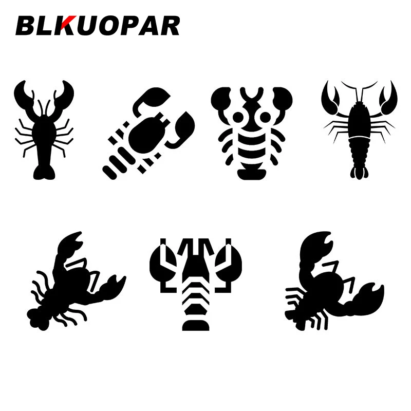 

BLKUOPAR для лобстер, значок животного, автомобильные наклейки, окклюзия, царапина, ноутбук, виниловые автомобильные наклейки, наклейки, оформление искусств, автомобильные товары
