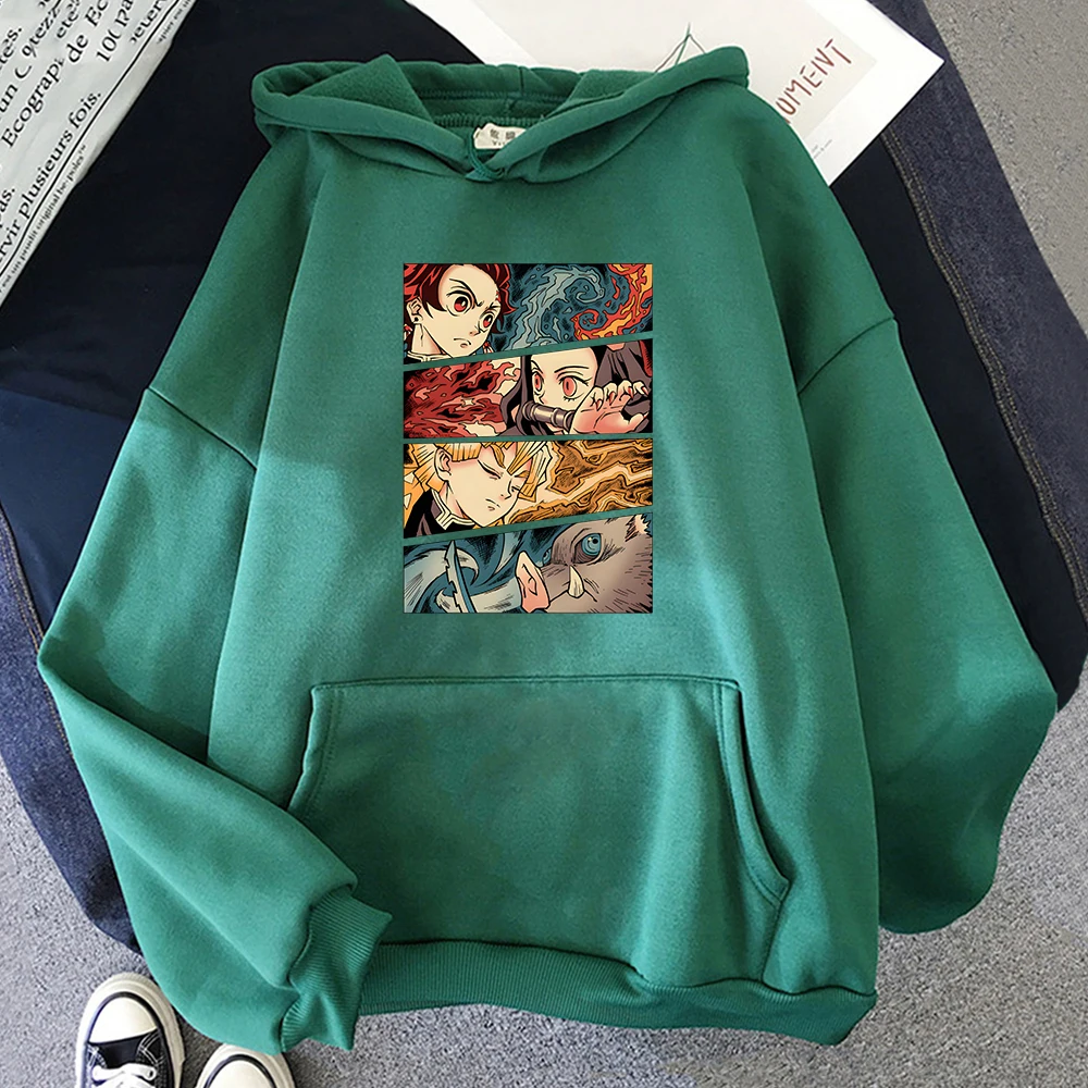 

Demon Slayer Nezuko Tanjirou Hoodie Kimetsu No Yaiba Hoody Inosuke Hashibira Sweatshirt Zenitsu Agatsuma Print Pullovers Clothes