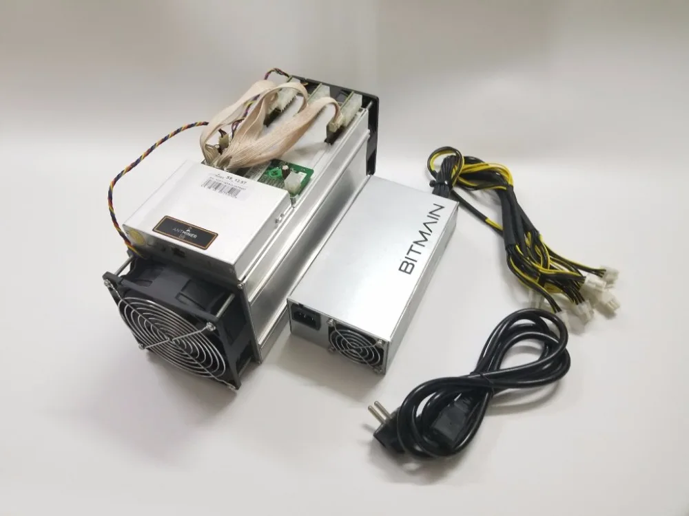 Майнер AntMiner S9 13 5 T б/у с блоком питания 1800 Вт биткоинов Asic BTC BCH лучше чем Antminer t 14t S9k