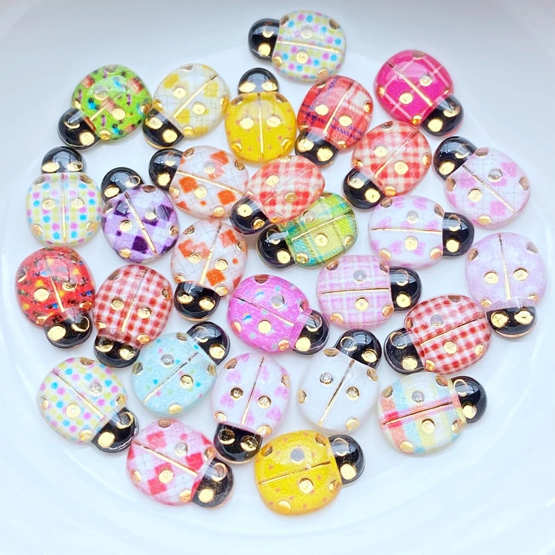 

40 шт. новые милые мини красочные жуки смолы фигурка ремесла Flatback кабошон орнамент ювелирные изделия Аксессуары для волос
