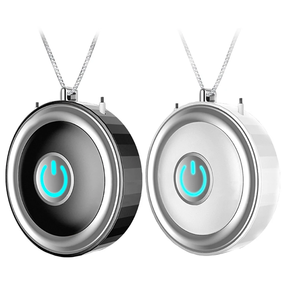 

2 Pcs Necklace Air Purifier, Home Hanging Neck Type Car Oxygen Bar At Any Time Negative Ion Air Purifier(Black+White)