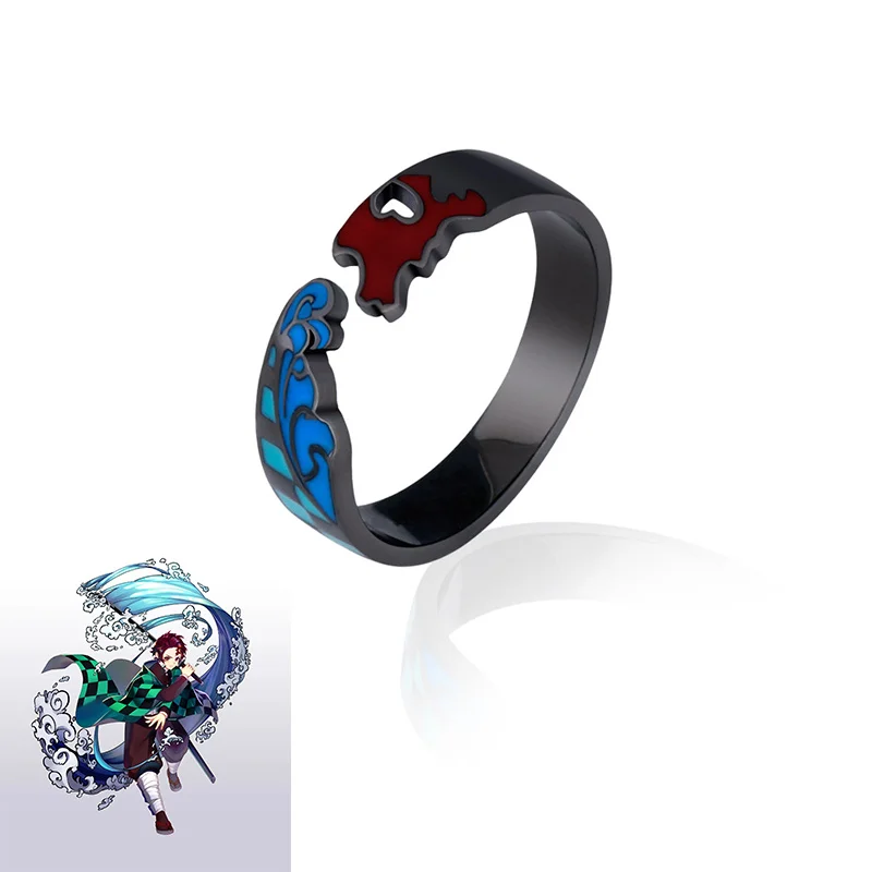 

Anime Demon Slayer Kimetsu No Yaiba Adjustable Ring Kamado Tanjirou Cosplay Accessories Props Rings Jewelry