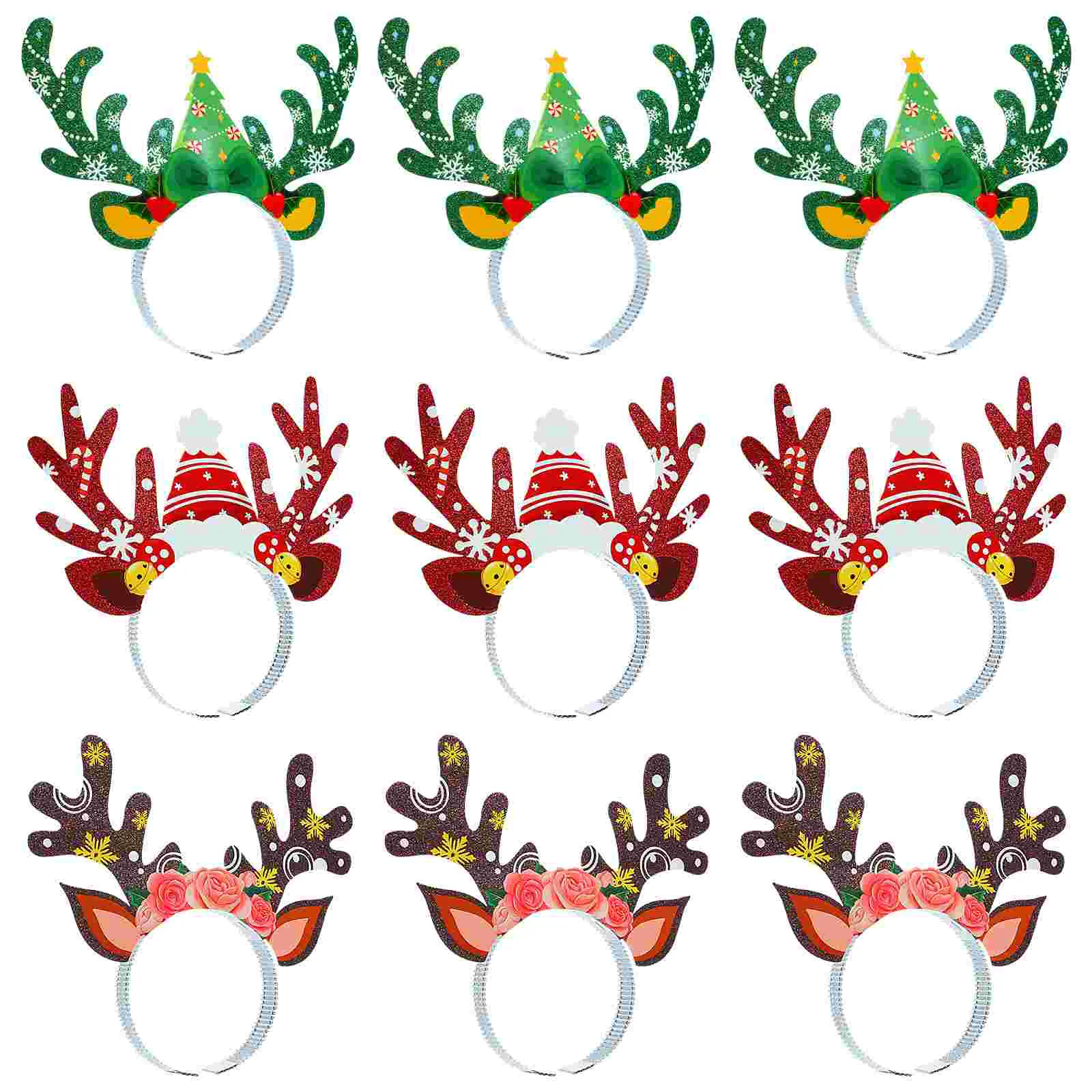 

Aluminum Foil Christmas Hair Bands Reindeer Antlers Headbands Party Headwear Decorations Accessories