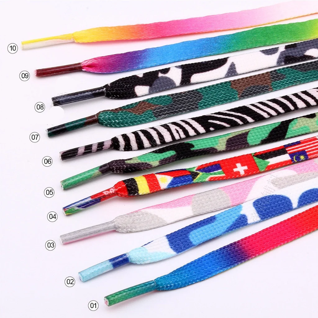 

1Pair Shoe Lace Rainbow Gradient Color Printed Shoelaces Shoe Accessories