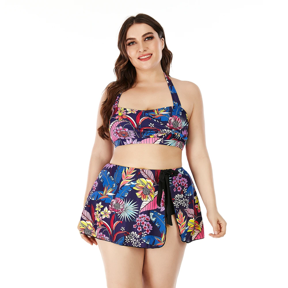 

2022 Women Plus Size Bikinis Set High Waist Swimwear Push Up Swimsuit Larges Big Plussize Swimming Suits Bathing Beachwear New
