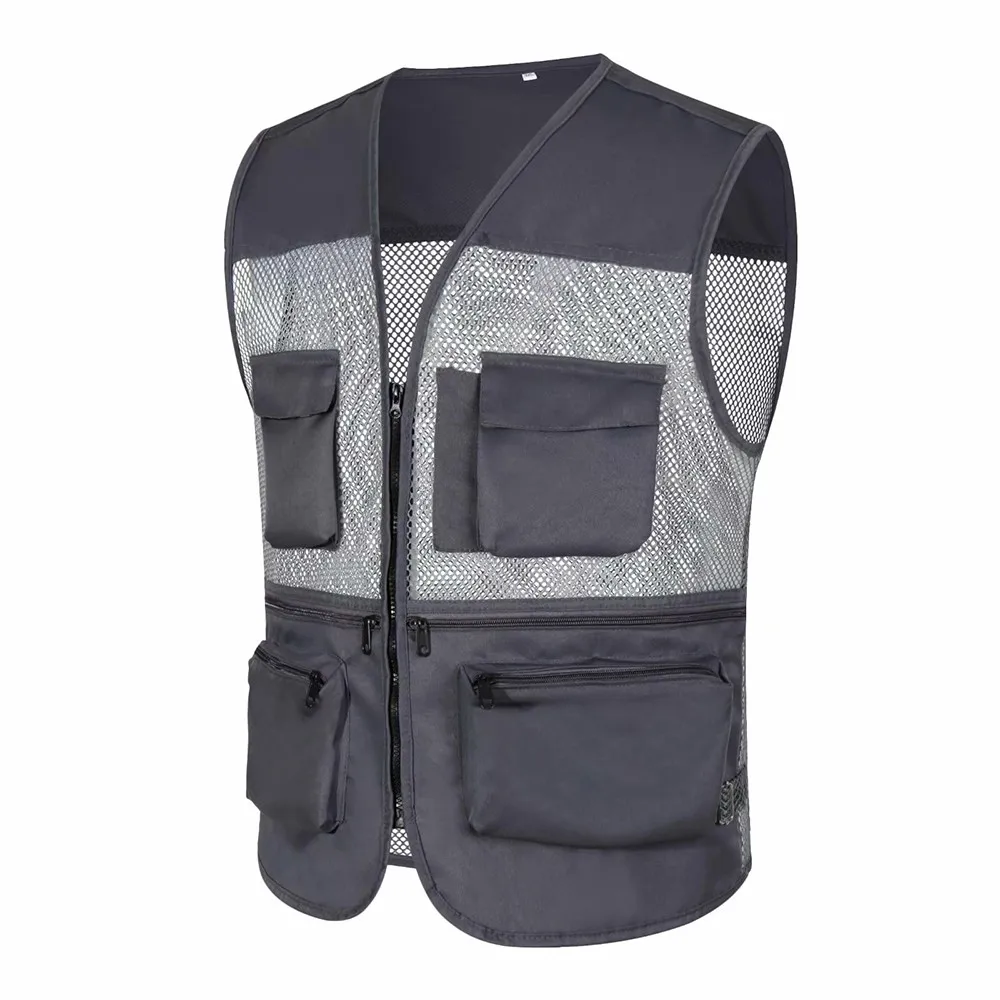 

Fishing Vest Quick Dry Breathable Mens Outdoor Fishing Sleeveless Mesh Waistcoat Multi Pockets Photography Vest Jacket A50