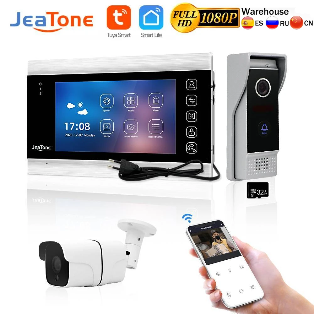 Jeatone IP Wireless Video Intercom Smart Doorbell Access Control With Touch Screen & 1080P HD And Surveillance Camera