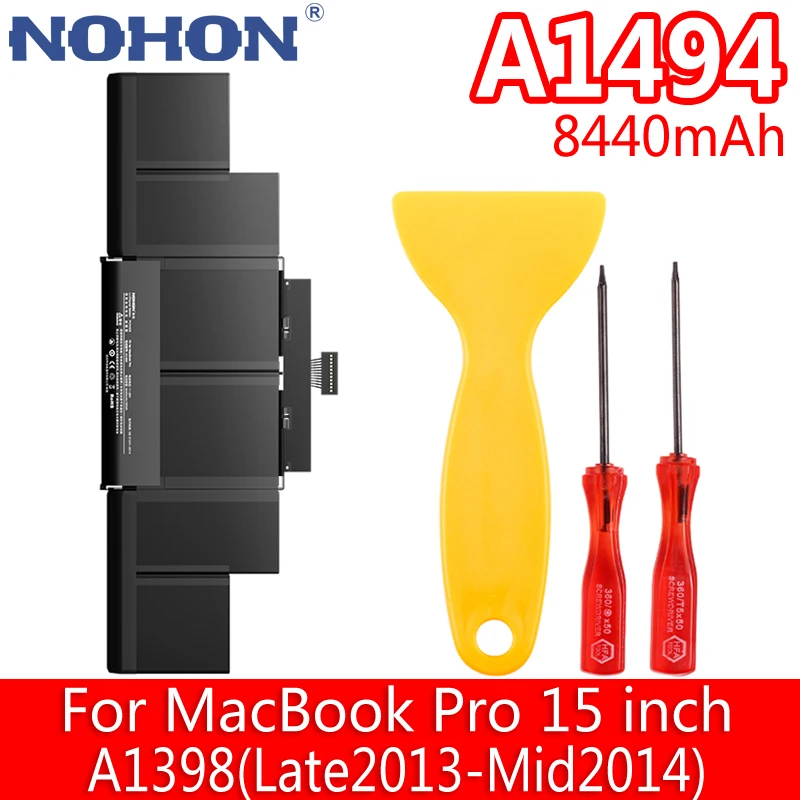 

NOHON A1494 Laptop Battery For MacBook Pro 15 inch Retina A1398 Late 2013 Mid 2014 A1417 ME293 ME294 MC975 NoteBook Batteries