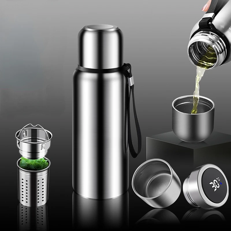 

600/1000/1500 мл Термос из нержавеющей стали, уличная Изолированная бутылка для воды, портативные тумблеры, автомобильный термос, кофейная чашка, ...