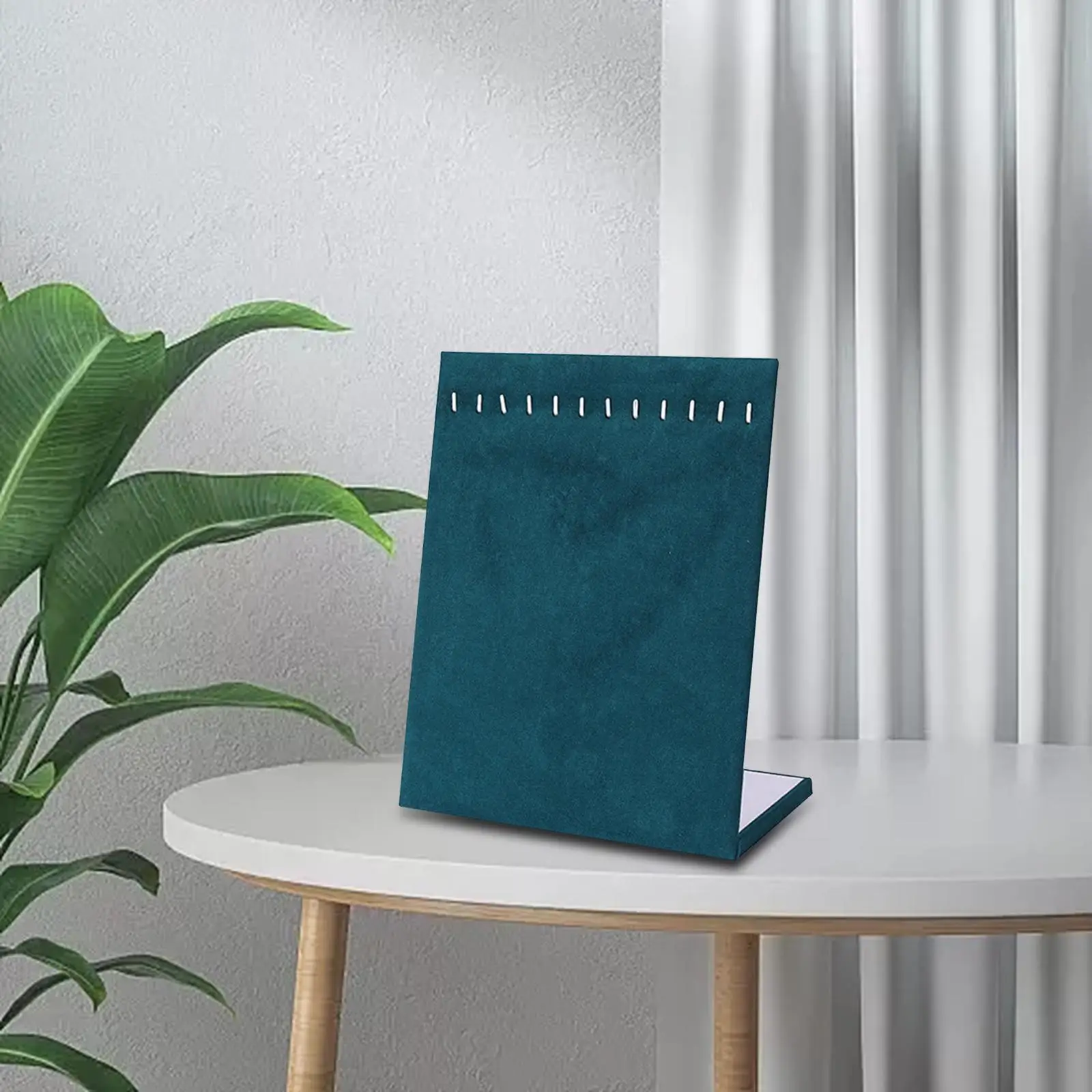 

12 Hooks Necklace Jewelry Stand Rack Stable Dark Green Necklace Display Board for Girls