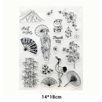 japanese girl plants clear stamps for diy scrapbooking card fairy transparent rubber stamps making photo album crafts template
