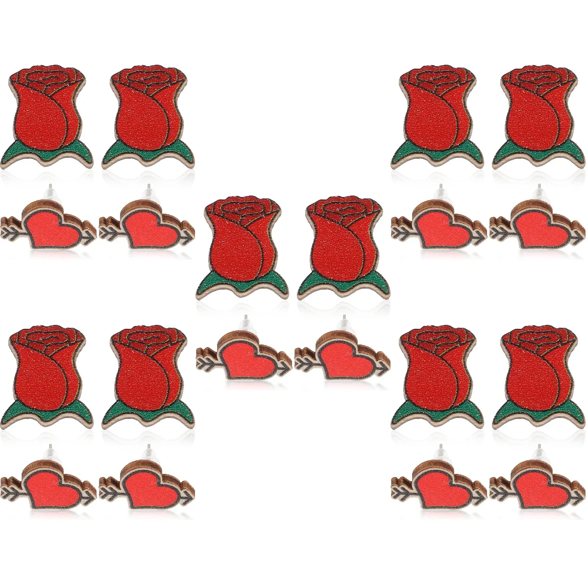 

10 Pairs of Party Studs Jewelry Valentine's Day Jewelry Couples Valentine's Day Gifts