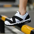 Мужские кроссовки для бега ONEMIX, вязаные эластичные, повседневная спортивная обувь с воздушной подушкой, дышащие, с педалью, для отдыха