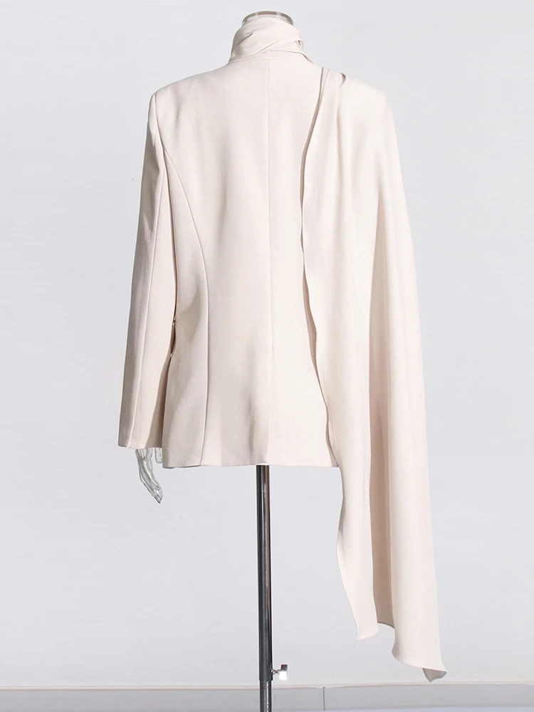 Женский Асимметричный Блейзер однотонный блейзер с отложным воротником и