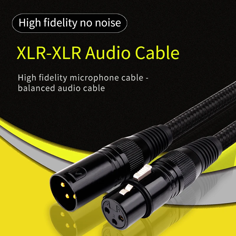 

XLR Cable Male To Female M/F 3Pin OFC Audio Cable Foil+Braided Shielded For Microphone Mixer Amplifier for Audio Mixer