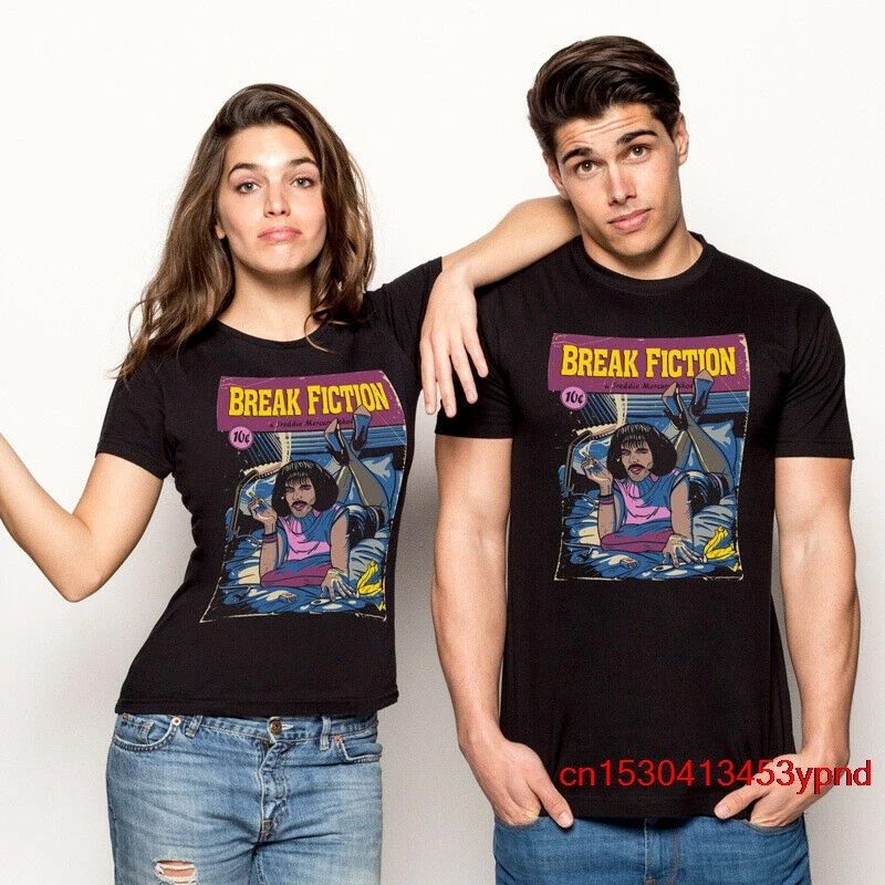 

Oversized t-shirt Break Fiction Freddie Mercury I Want To Break Free Pulp Fiction Black T-Shirt man's t-shirt queen tee