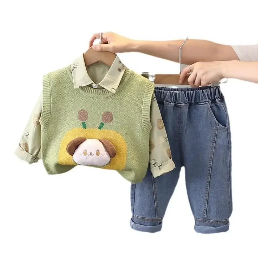 Комплекты свитеров для маленьких мальчиков от 6 до 12 месяцев весенне-осенний