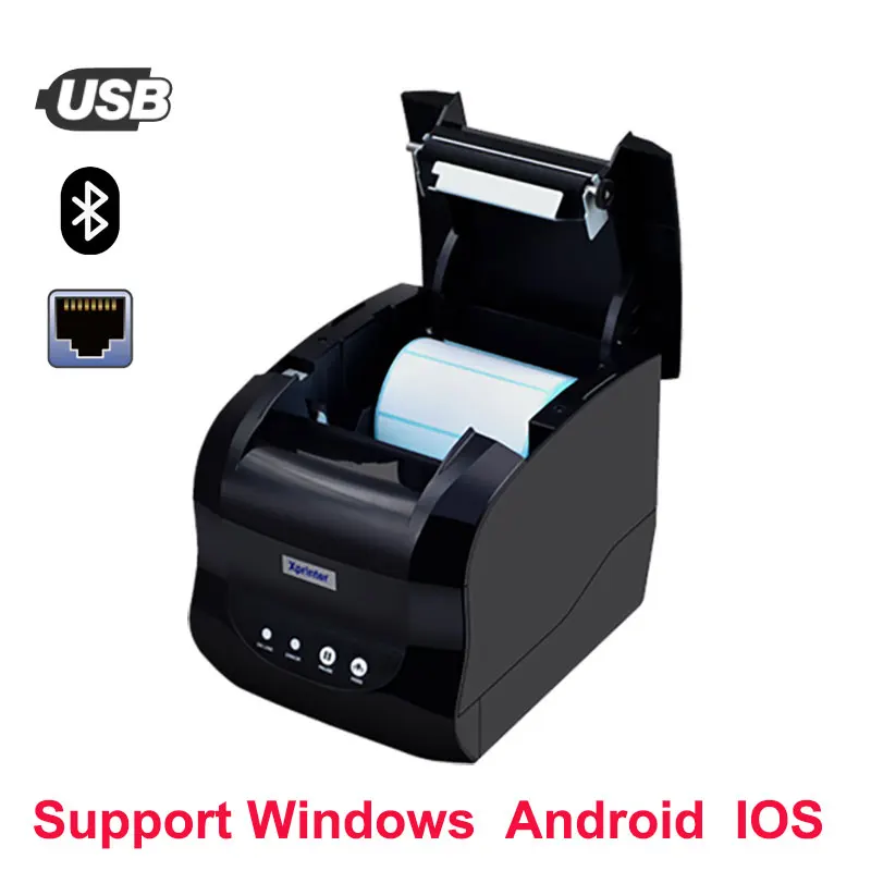 Принтер для печати этикеток Xprinter 80 мм принтер 20-80 со штрих-кодом Bluetooth 365B 370B 330B LAN USB